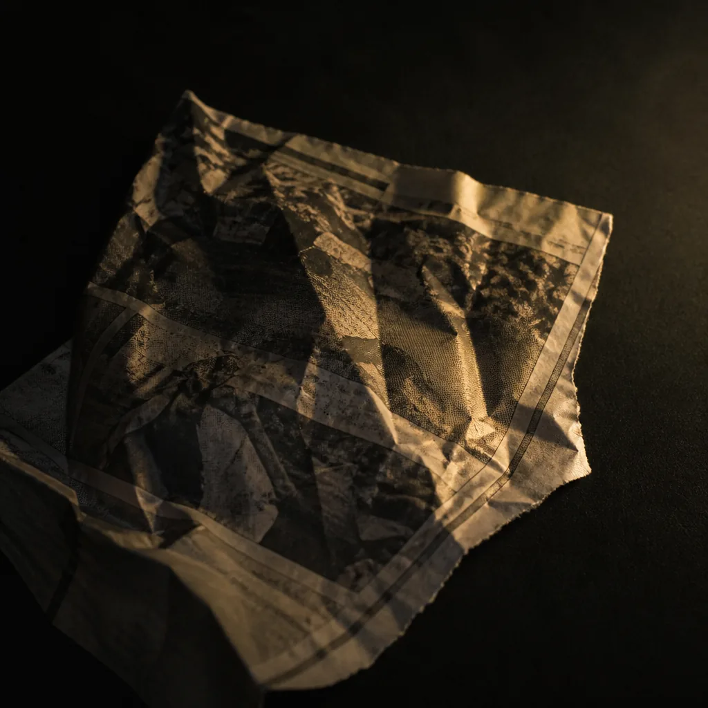 Fragmento de tabloide iluminado en la oscuridad / Tabloid page fragment lit in darkness